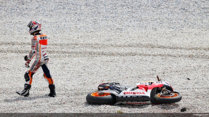 The First MotoGP Crash of Marc Marquez
