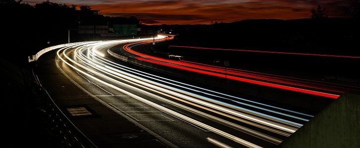 German Autobahn at night