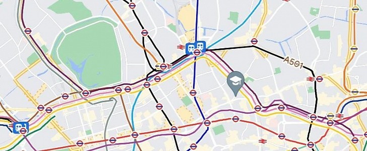 London crossrail on Google Maps