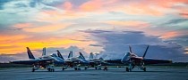 The Hellcat Has Nothing on This Blue Angel Super Hornet Enjoying The Sunset