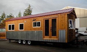 The Huckleberry Tiny Home Boasts a Spacious Interior Filled with Rustic Charm