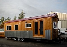 The Huckleberry Tiny Home Boasts a Spacious Interior Filled with Rustic Charm