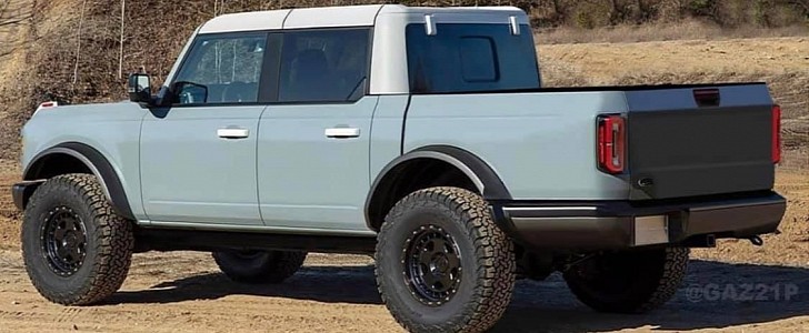 2021 Ford Bronco Pickup Truck rendering by Instagram user gaz21p