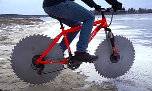 The Icycle Has Circular Saws for Wheels, Can Ride on Ice