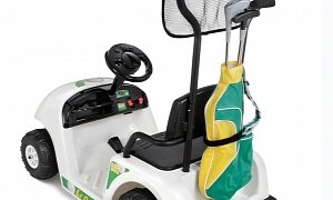 The Junior Electric Golf Cart Comes with Hole, Tees and Three Plastic Balls