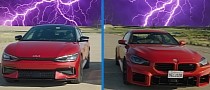 Kia EV6 GT Races a Turbocharged BMW M2 and It's a Really Close Shave