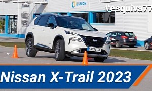 The King of Understeer: Europe's New Nissan Rogue Knocks Down Cones During Moose Test