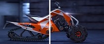 This KTM X2 Hybrid Rendering Is the Snowmobile and ATV Crossover of Our Dreams