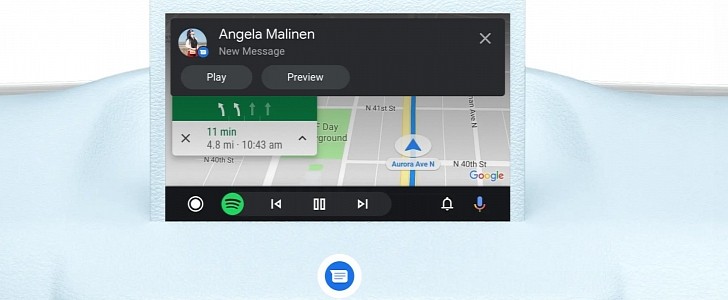 Message notification on Android Auto