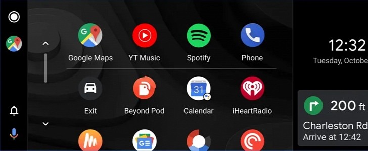 Android Auto on a wide screen