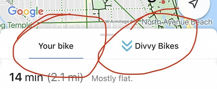 Divvy ETA on Google Maps