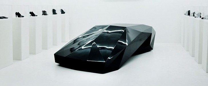 The Lo-Res concept car is a Lamborghini Countach after de-resolution