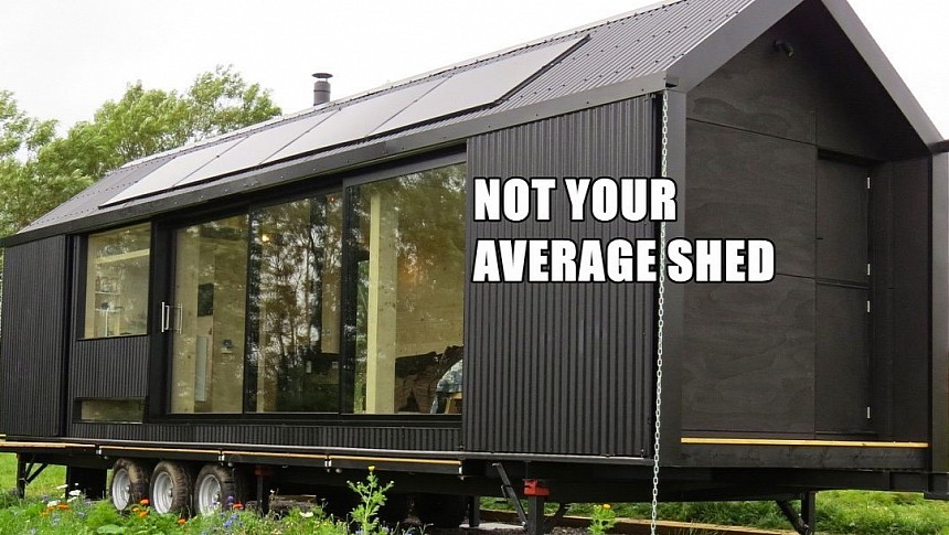 The Long Shed is a prefab tiny house, self-sufficient and quite elegant  