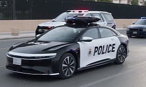 Catch Me if You Can! The Lucid Air Becomes a Police Car in Saudi Arabia