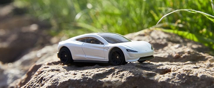 The Matchbox Tesla Roadster, the first die-cast vehicle to be made of recycled materials