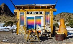 The Mermaid Cottage Is a Unique Tiny House Built Out of Cordwood and Glass Bottles