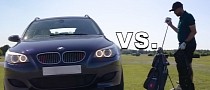 The Mighty 2007 BMW M5 E61 Touring With 510 HP Vs. One Golf Ball on an F1 Track