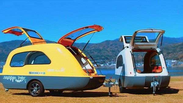 The MiniBig trailer boat is equal parts trailer and boat, very cute