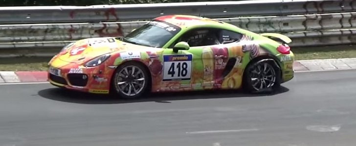 Porsche Cayman does Nurburgring on the rim