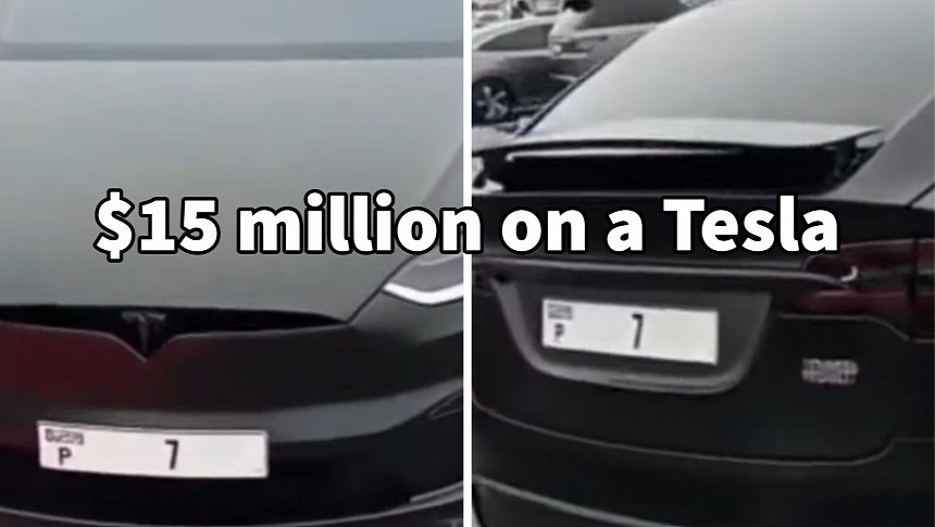 The most expensive number plate in the world is now on a Tesla Model X