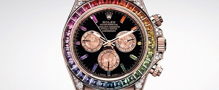 The Rainbow Rolex Cosmograph Daytona in Everose, released in 2018