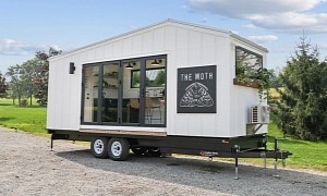 The Moth Is a Gorgeous Light-Filled Tiny Home, Has a Slide-out Deck and a Porch Swing