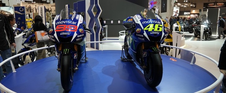 The bikes of Jorge Lorenzo and Valentino Rossi