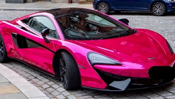 Hot pink custom McLaren 540C has been sitting outside the St Pancras Renaissance Hotel for a very long time