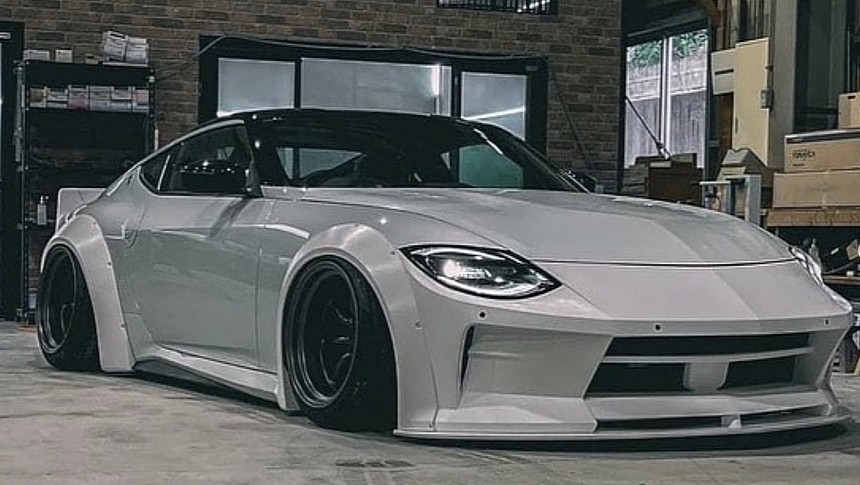 The Nissan Z with Liberty Walk plastic surgery