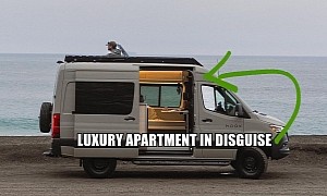 The Nook Van Conversion Offers Spa Bathroom and Garage, Hidden Kitchen and a Comfy Lounge