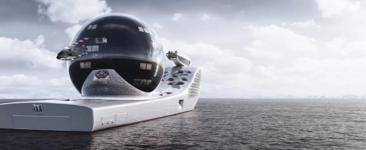 Earth 300 is a nuclear-powered superyacht with built-in research labs.