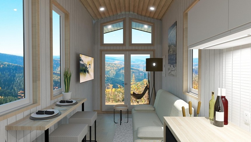 The Onyx 2630 tiny house designs is defined by luxury and high comfort levels