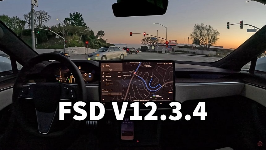 First Tesla FSD V12.3.4 test drive