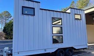 The Ridge Is an Affordable 20-Ft Tiny House With Two Lofts and Electric Fireplace
