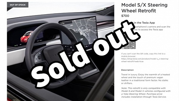 The round steering wheel retrofit for Tesla Model S/X is sold out