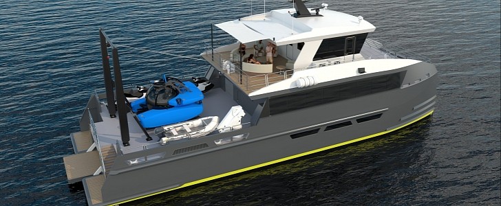 The ShadowLark Catamaran Is Built Around a Triton Submarine, Can Function as a Yacht