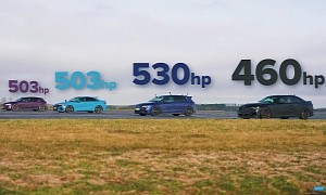 The Stig Drag Races 500+ HP Golf R Against the Tuned German Triad of Audi-BMW-Mercedes