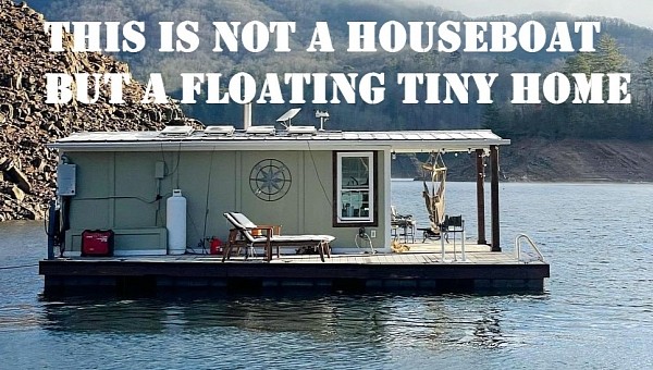 The Surf Shack, a DIY floating tiny home that is fully off-grid