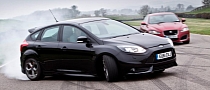The Sweeney Chase with Focus ST and Jaguar XFR at Goodwood