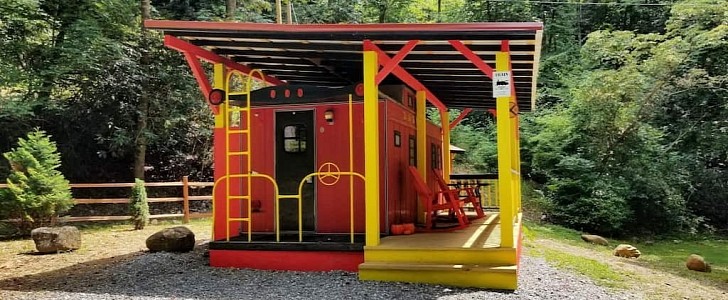 The Lil' Red Caboose is a '70s camper that was turned into a tiny home
