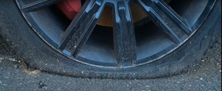 Deflated SUV Tire