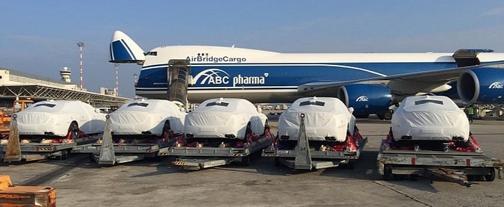 Cars for the APEC summit as they arrived in Papua New Guinea last year