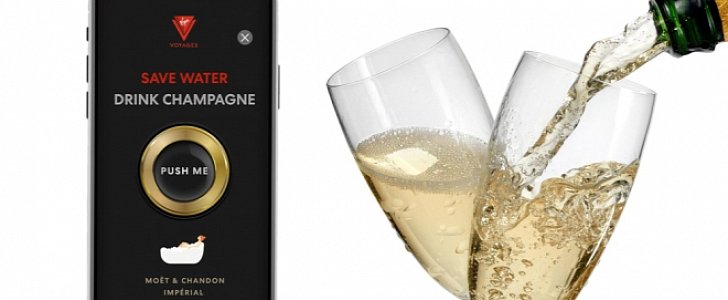 Virgin Voyages offers on-demand champagne service through a dedicated app on board the Scarlet Lady