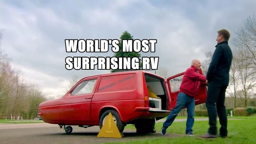 Mk1 1973 Reliant Robin is turned into the world's smallest and most surprising camper