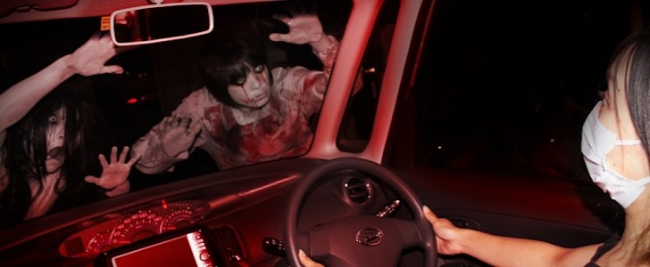 The world's first drive-through haunted house experience is in Tokyo, Japan