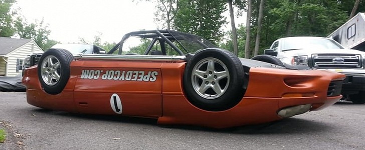 The Upside-Down Camaro is a Ford Festiva with an upside-down Camaro shell