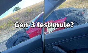 Weird Tesla Prototype Spotted While Heavily Disguised Could Be a Gen-3 Test Mule