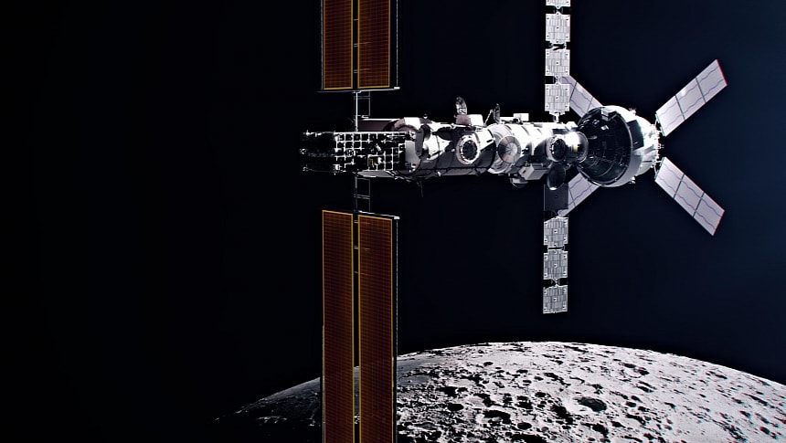 The Gateway lunar-orbiting space station (artist's concept)