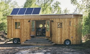 The Wohnwagon Is a Completely Self-Sufficient, Gorgeous Log Cabin on Wheels