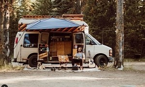 The Woody Van Conversion Is a Head-Turner With Its Homemade Roof Raise